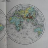 Old physical world map - 1893