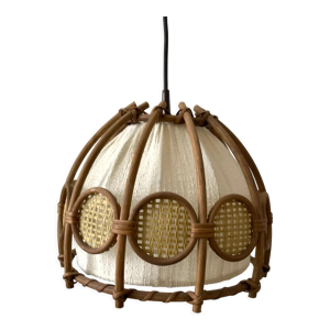 Suspension scandinave en rotin