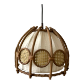 Scandinavian suspension in rattan canvas and canning 60s-70s