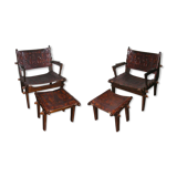Fauteuils et poufs Angel Pazmino circa 1960