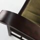 Art Deco Armchair in Black Lacquered Wood and Green Velvet, Belgium 1930s