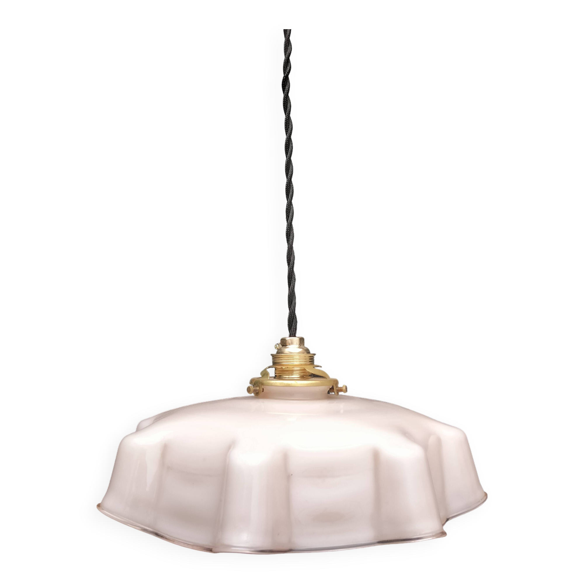 Pink opaline pendant light