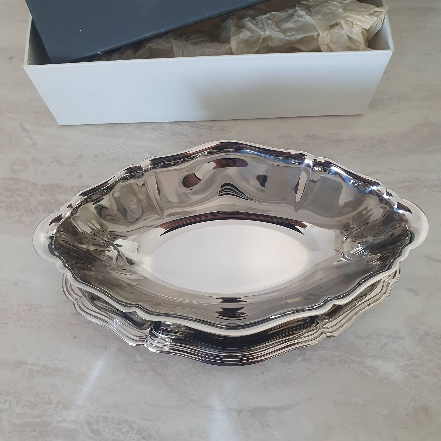 Guy Degrenne 18/10 stainless steel sauceboat, Régence collection