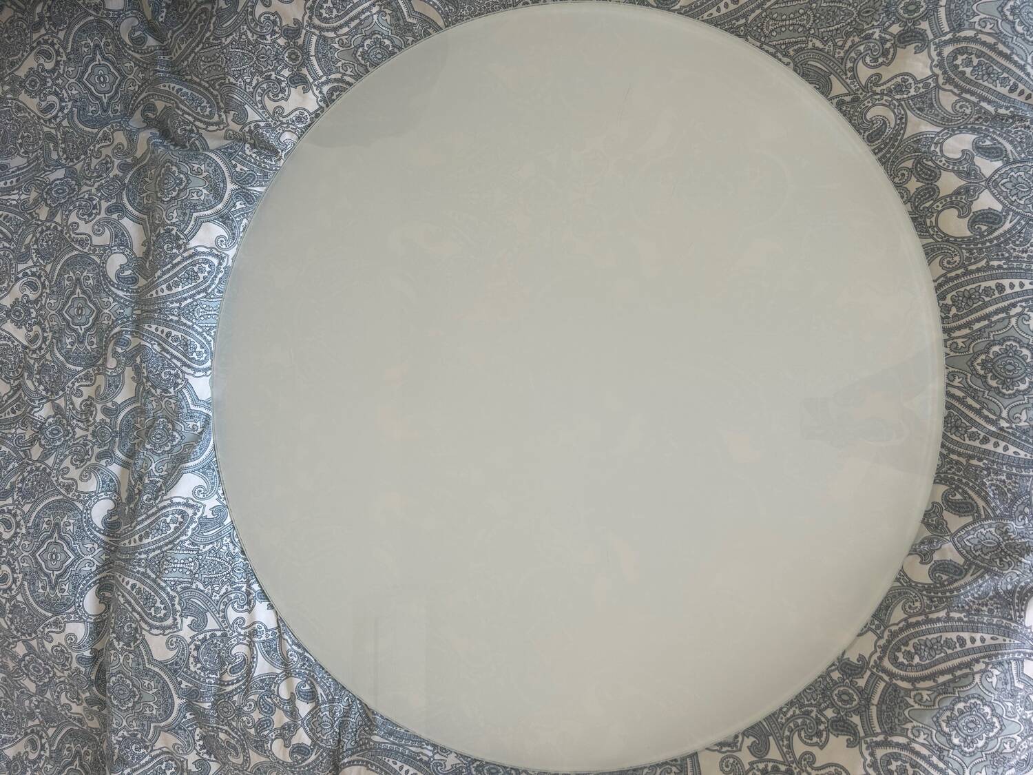 IKEA white glass coffee table by Ehlen Johansson, 1980s