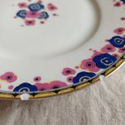 Set of 6 Art Deco dessert plates - Limoges porcelain a.f. and