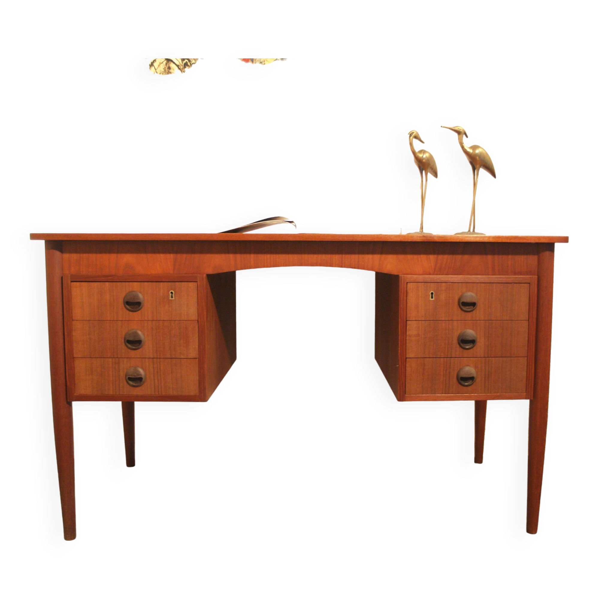 Vintage Danish teak design desk from the 50s and 60s