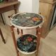 Pedestal table, round side table with serving trays