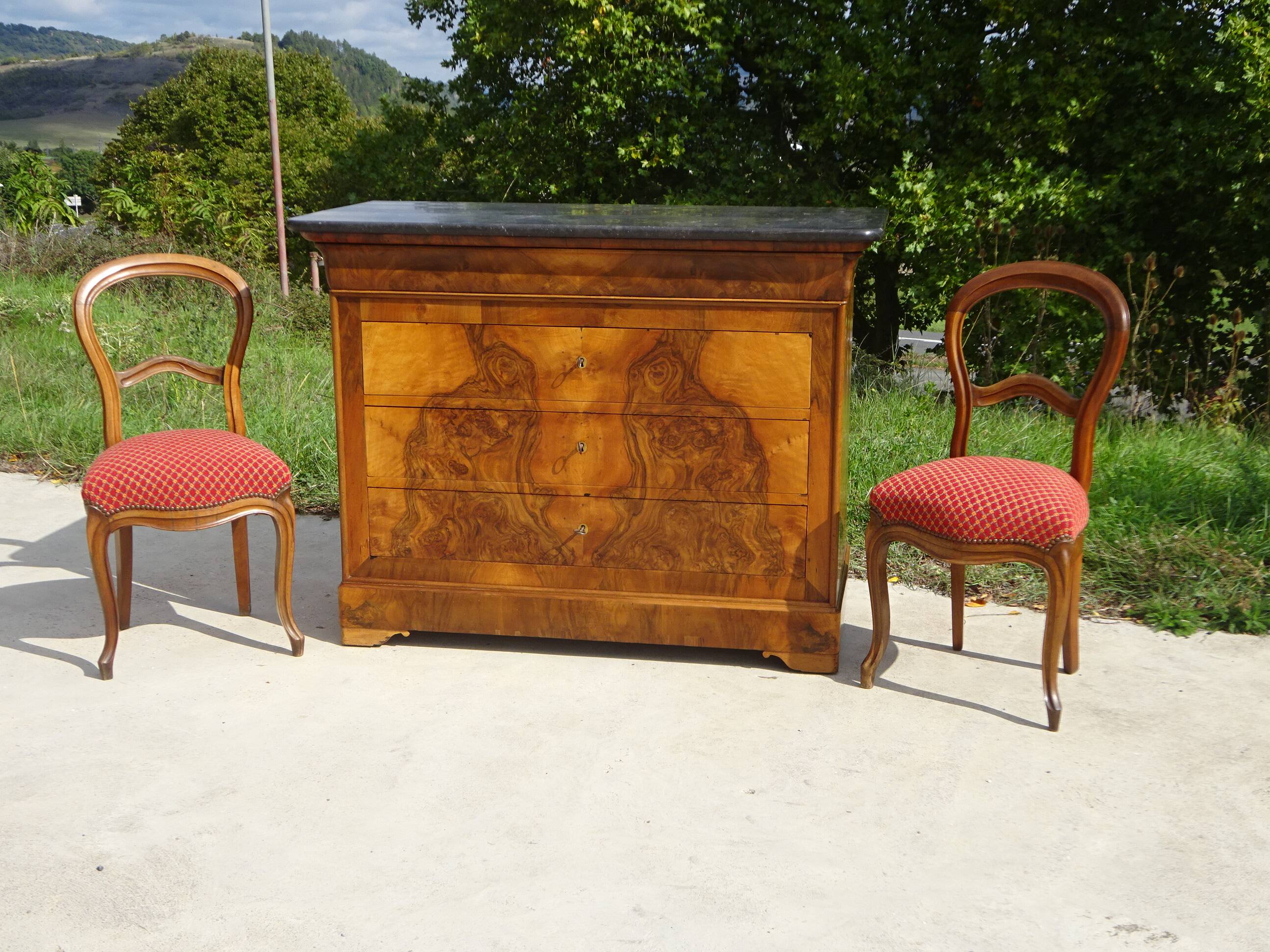 Restored Louis Philippe chairs, set of 2