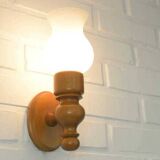 Large vintage wooden bathroom set / mirror with shelf / towel rack