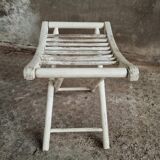 Vintage stool folding stool chalk white