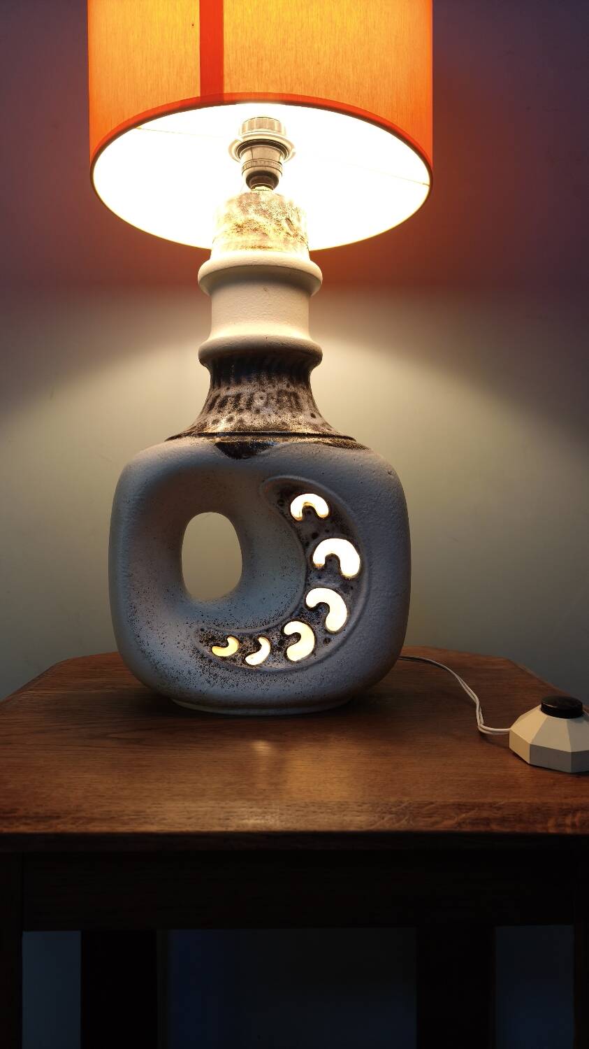 Fat Lav perforated ceramic lamp - vintage 1970