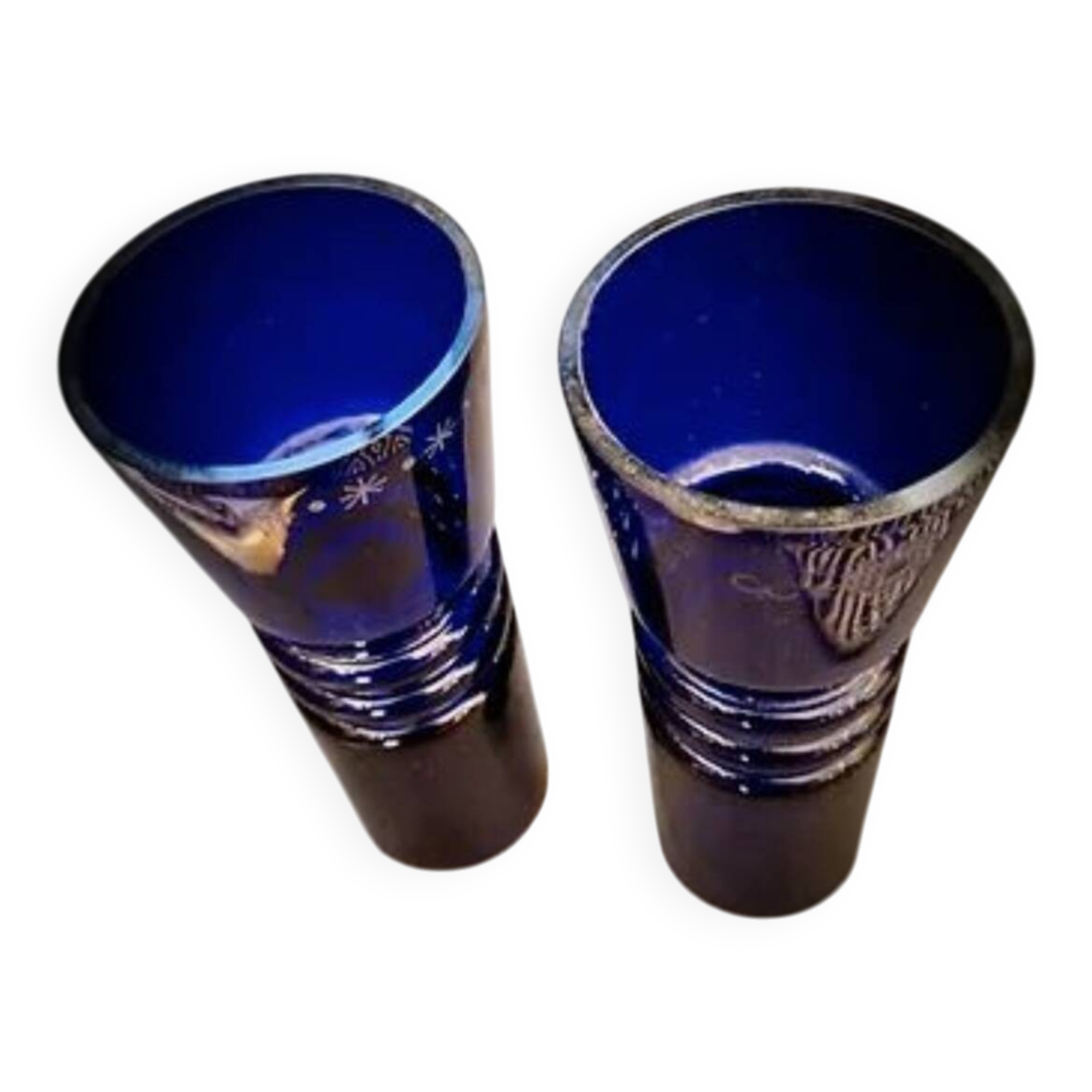 Pair of cobalt blue vases