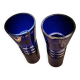 Pair of cobalt blue vases