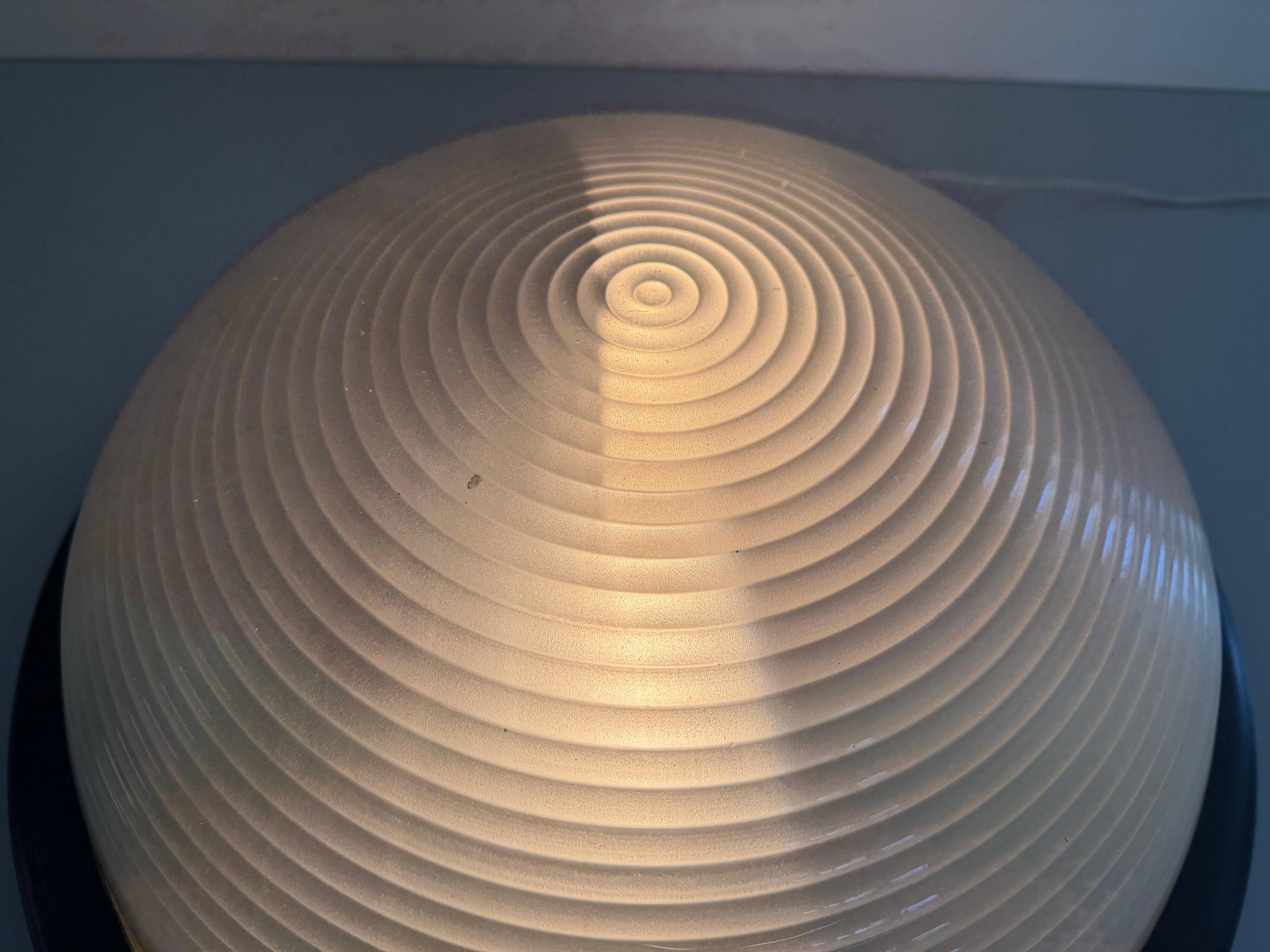 Plafonnier fonte et verre du milieu du siècle, 1960, Italie