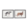 Set of 2 framed chimera lithography animal engraving