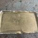 Large rectangular tray in vintage, artisanal and oriental hammered metal