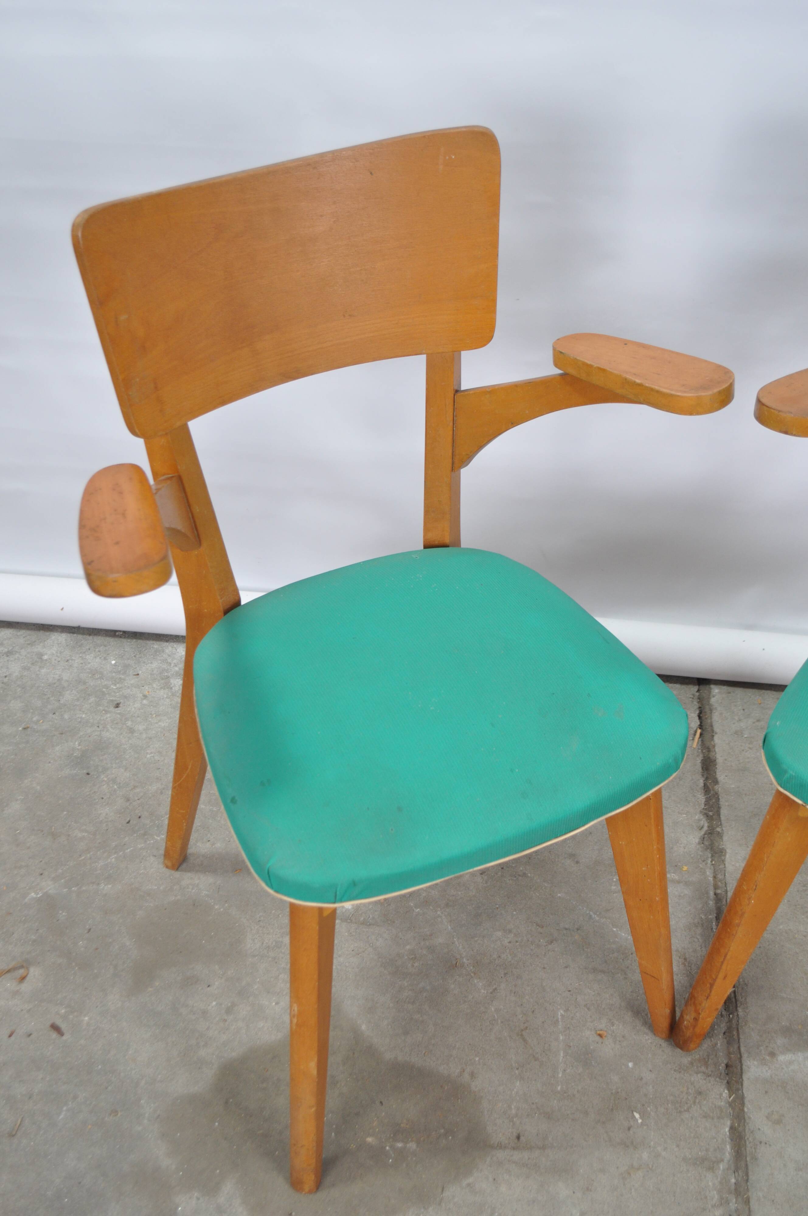 Bridge armchair with compass legs