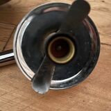 Pair of metal and opaline wall lights