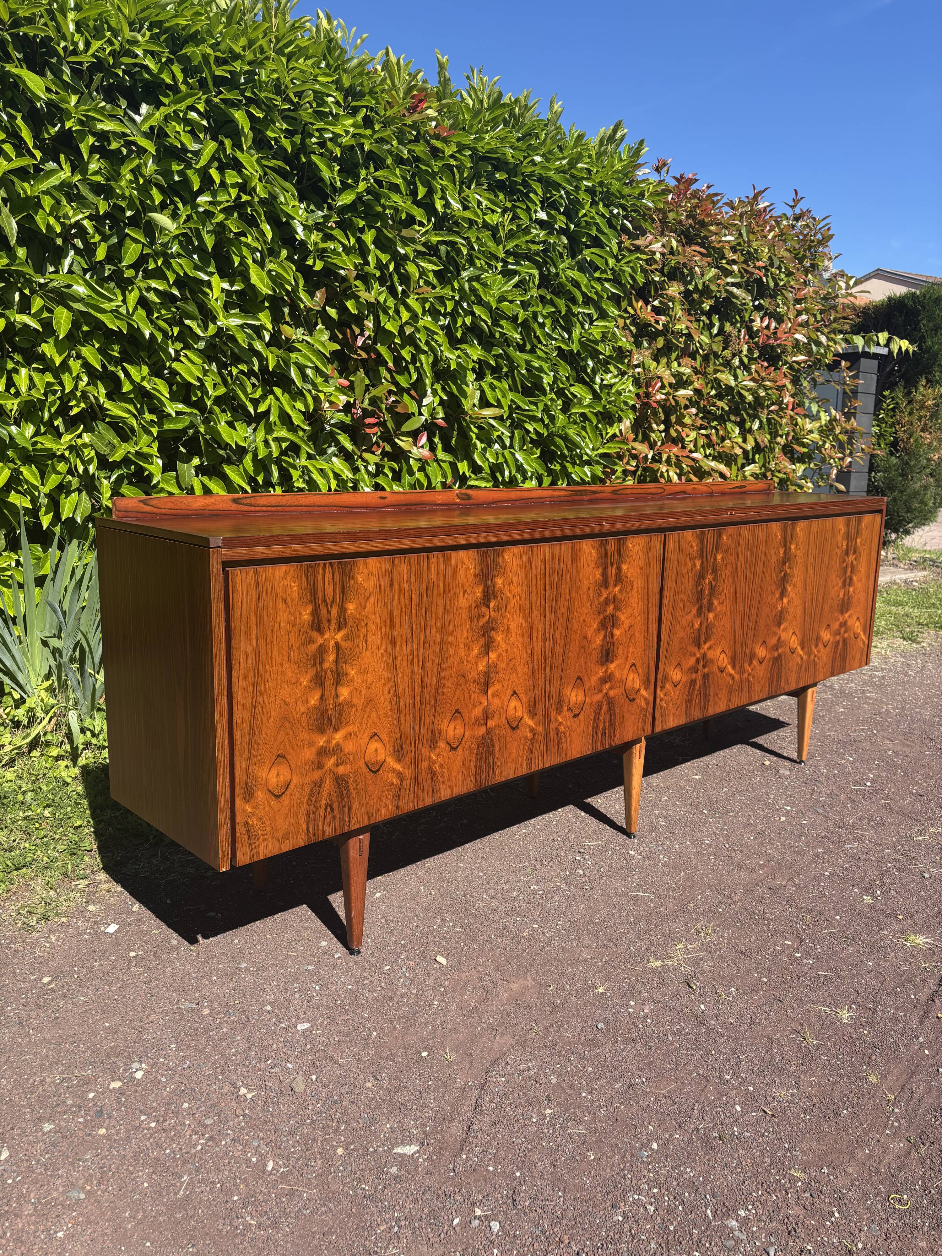 Scandinavian rosewood enfilade 1960 vintage