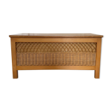 Banc coffre en rotin années 1960