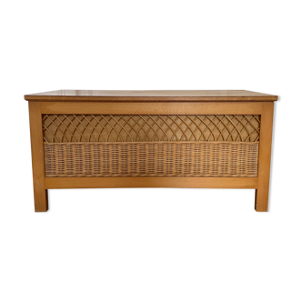 Rattan chest bench 1960s