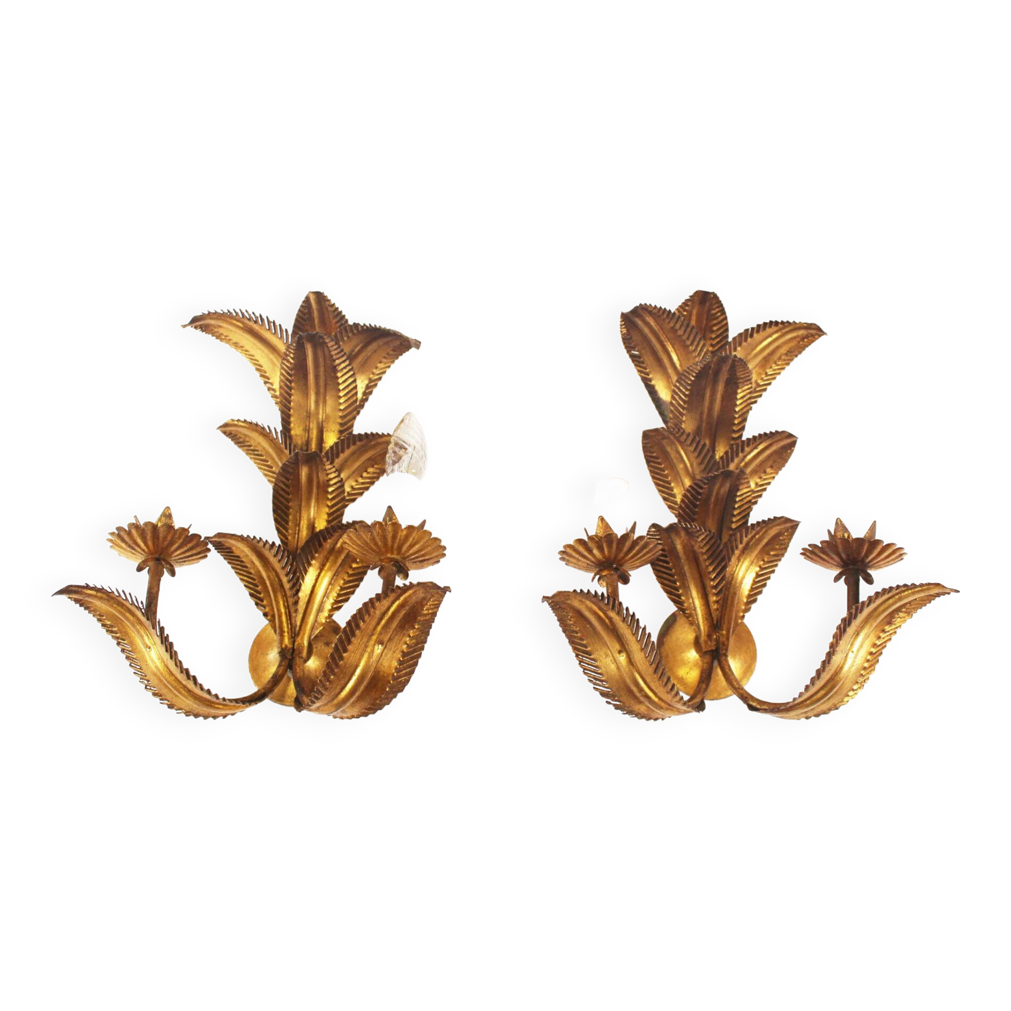 Pair of large vintage gilt sheaf scones by hans kögl