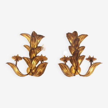 Pair of large vintage gilt sheaf scones by hans kögl