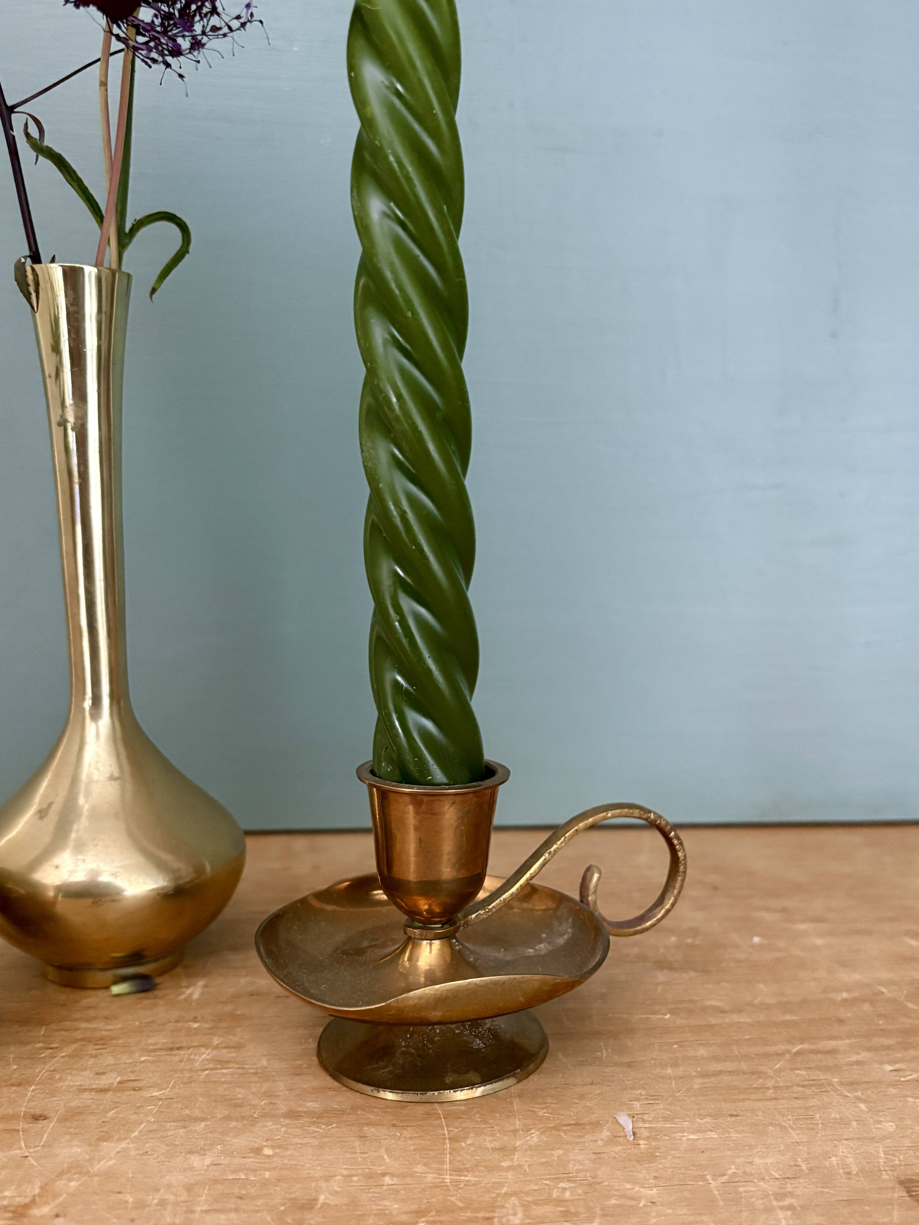 Antique brass candlestick (B3)