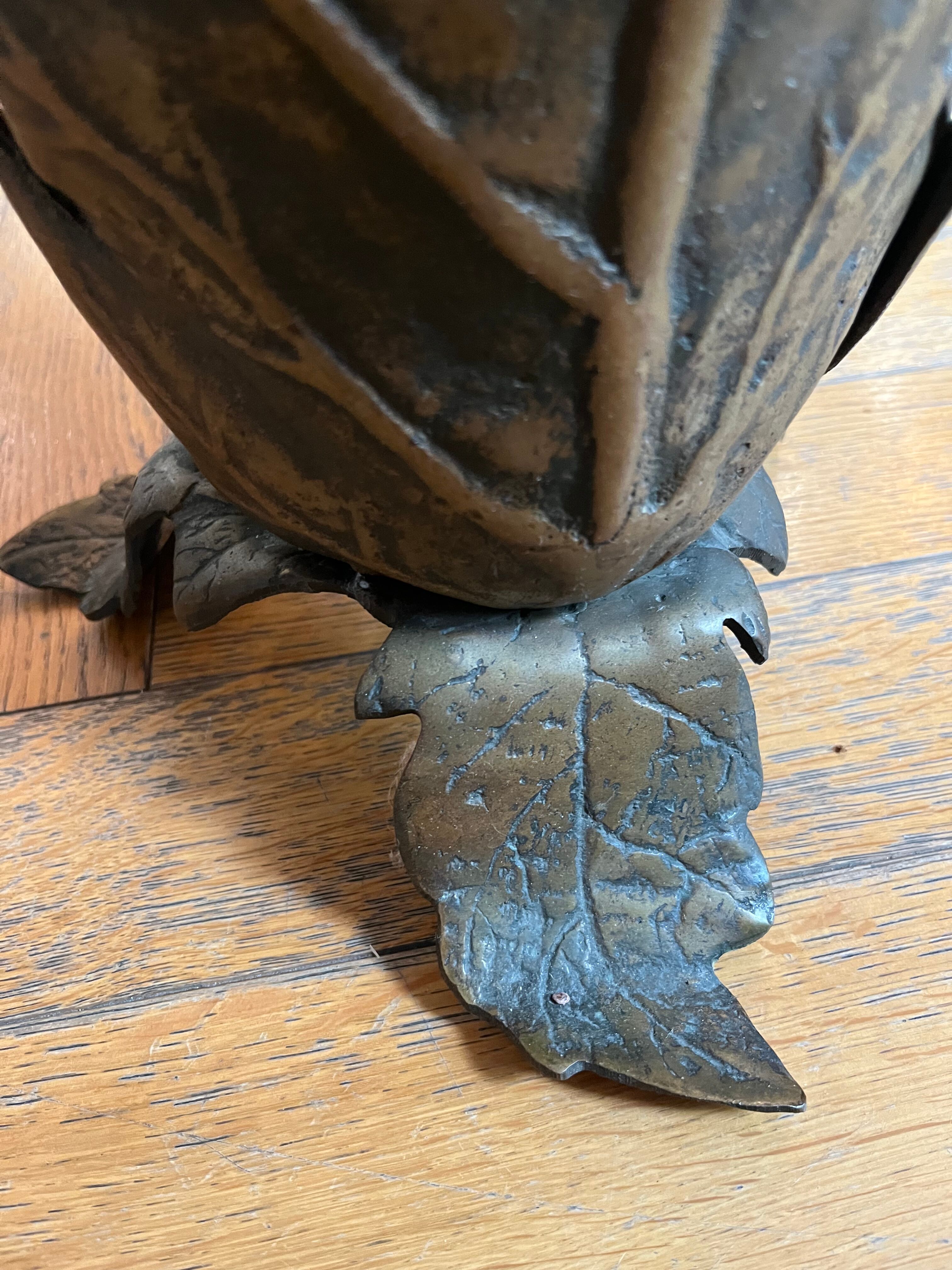 Elegant bronze umbrella door by the famous Italian designer Gabriella Crespi