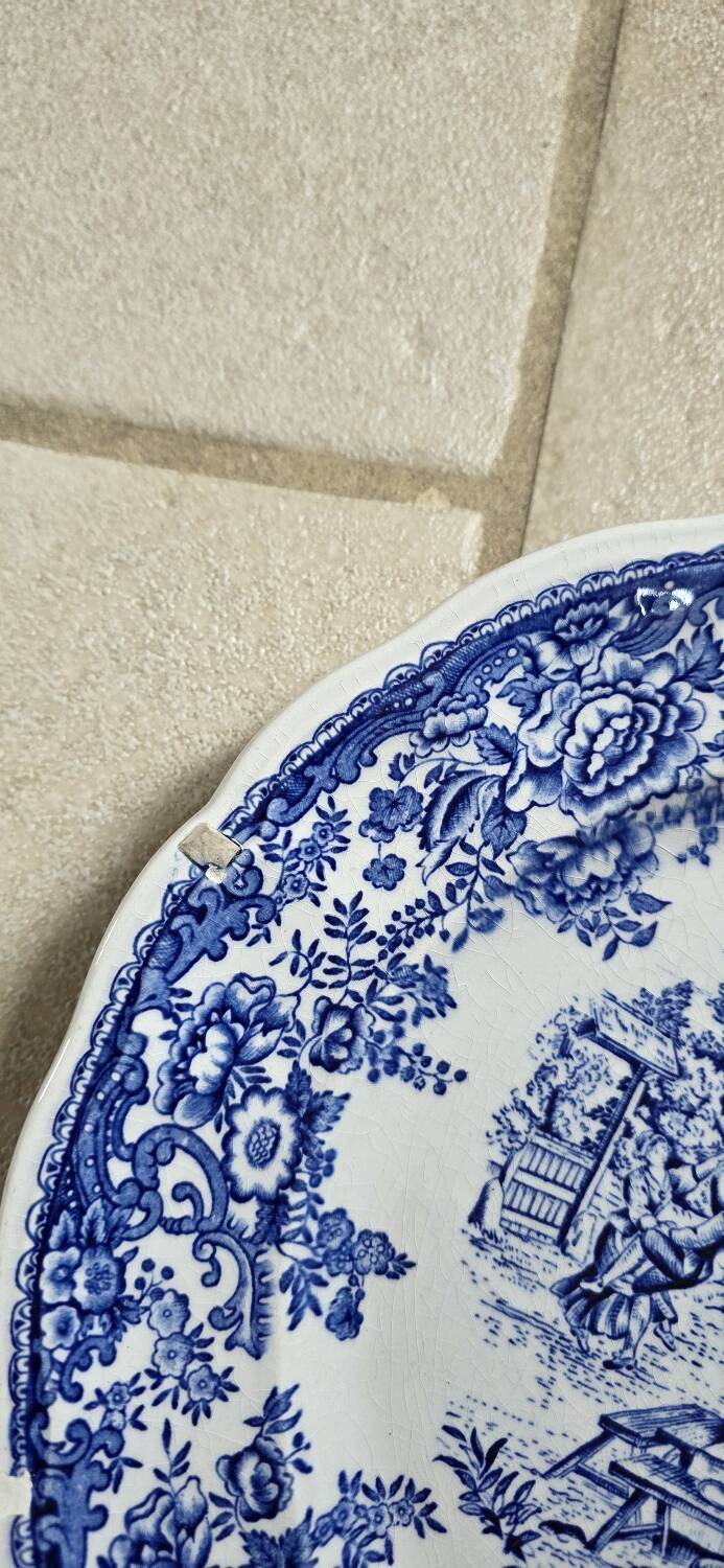 Lunéville blue English dinner plates