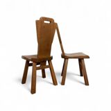 4 x Mid-century brutalist dining chairs, Belgium / 1970s