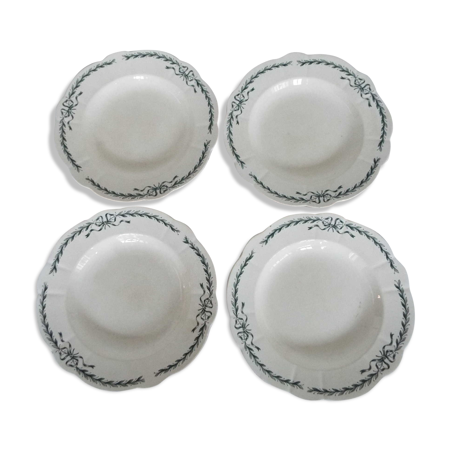 4 semi-hollow plates iron earth Longchamp