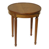 Round solid walnut pedestal table, 1940s