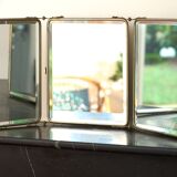 Vintage triptych barber mirror