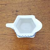 English blue and white milk jug, Adams of Brentwood English ironstone