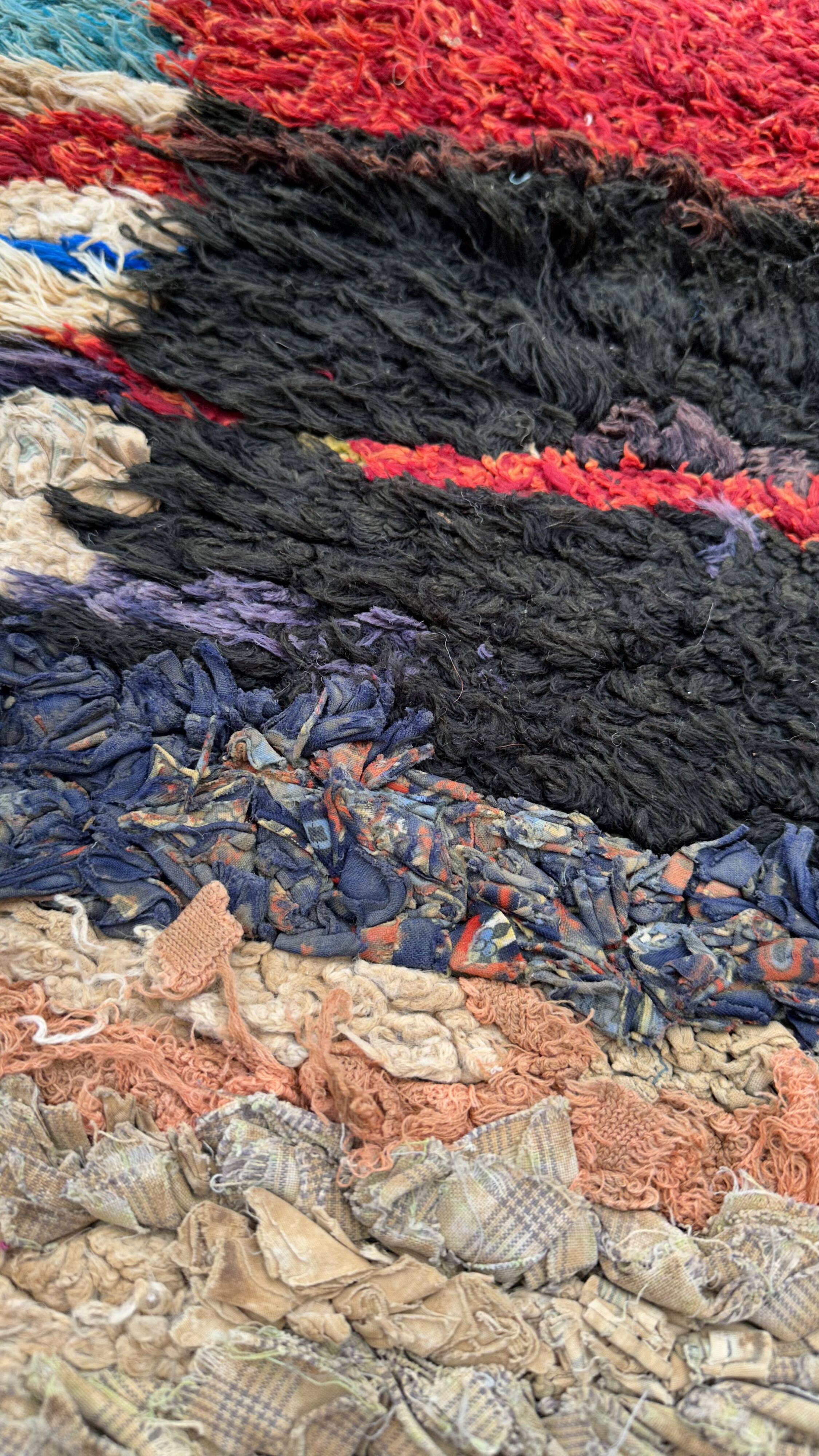 Colorful Boucherouite Moroccan rug - 68 x 116 cm