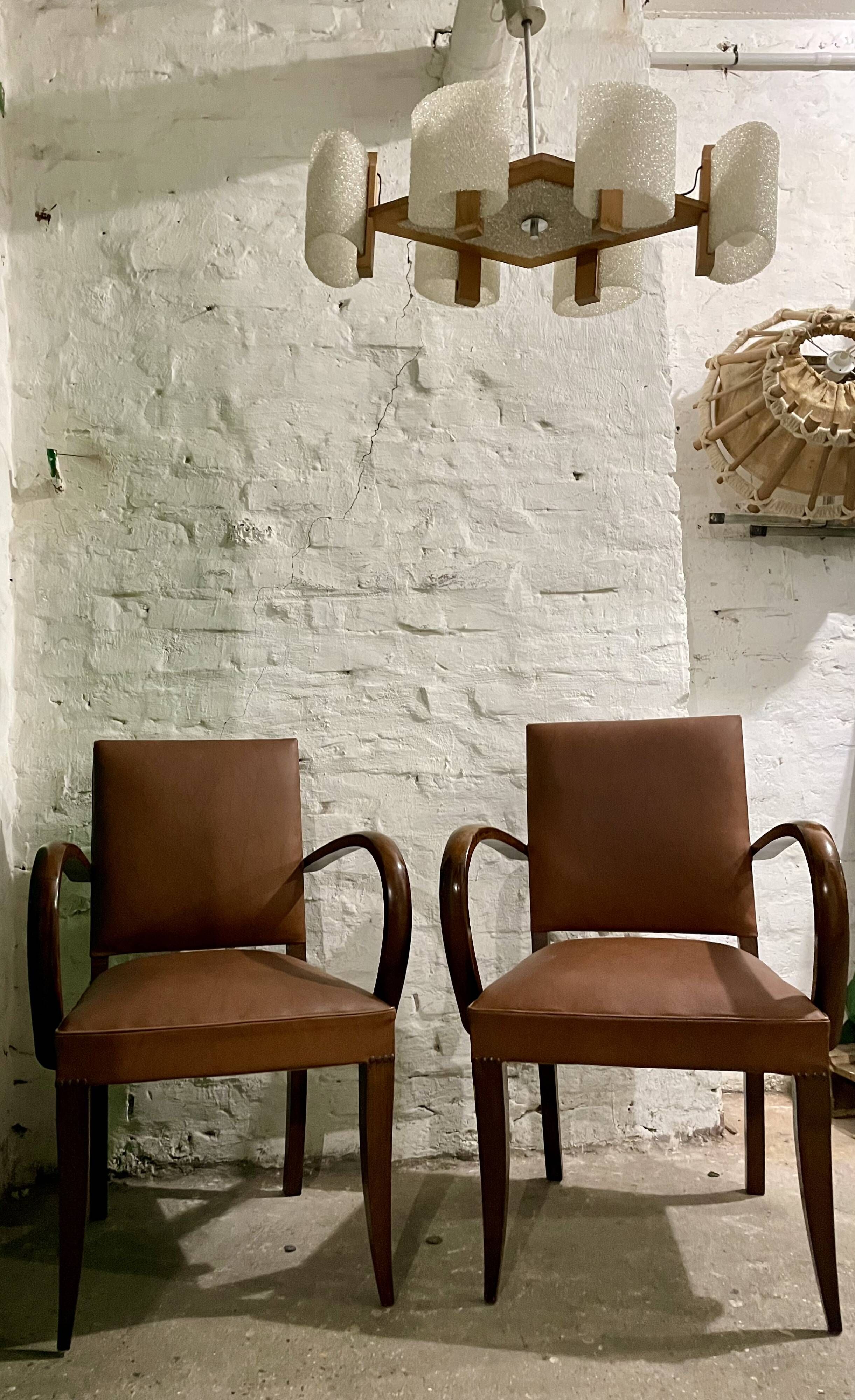Vintage 1960s bridge chair pair