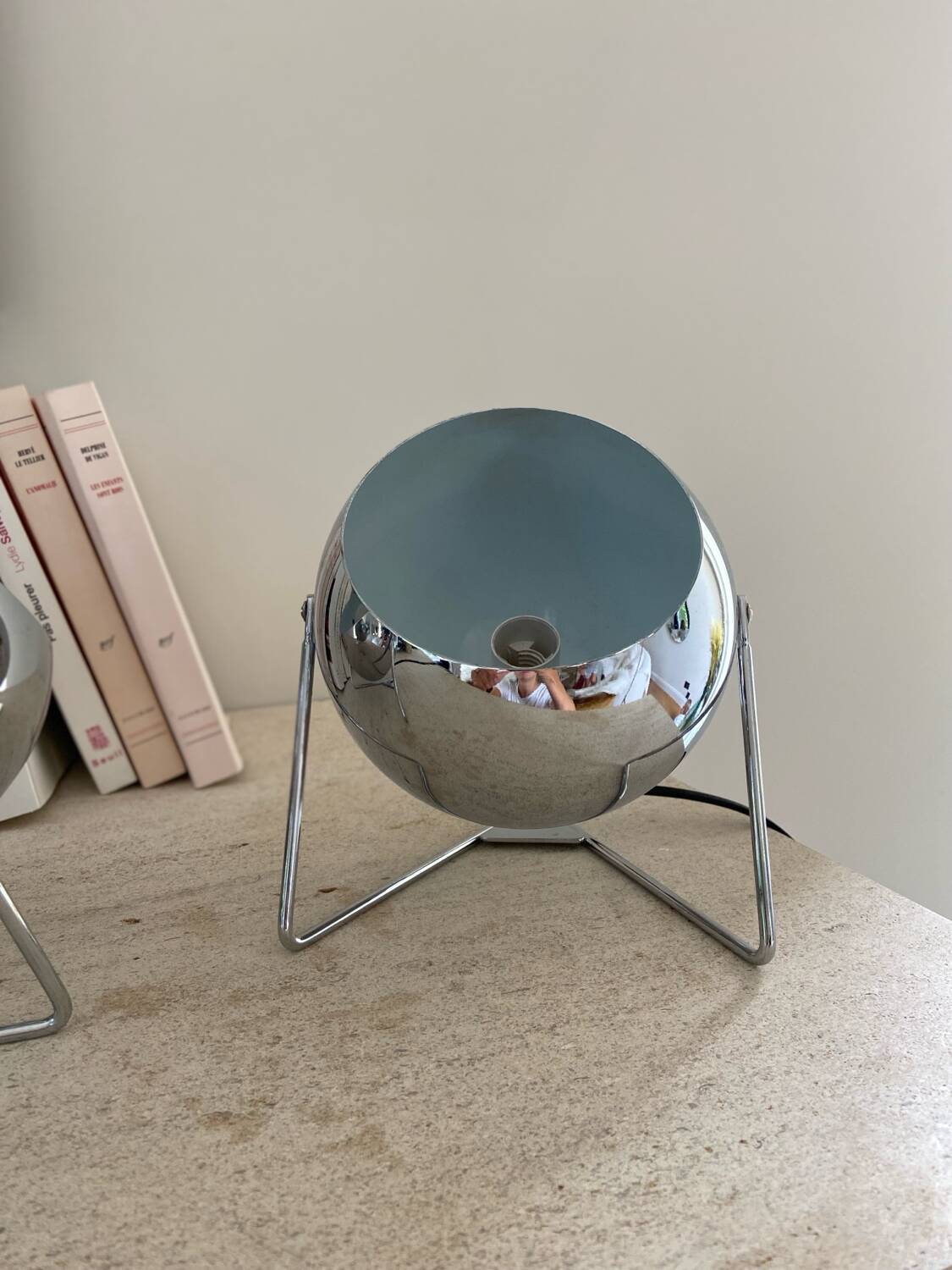 Pair of metal “Eye-ball” spirit lamps