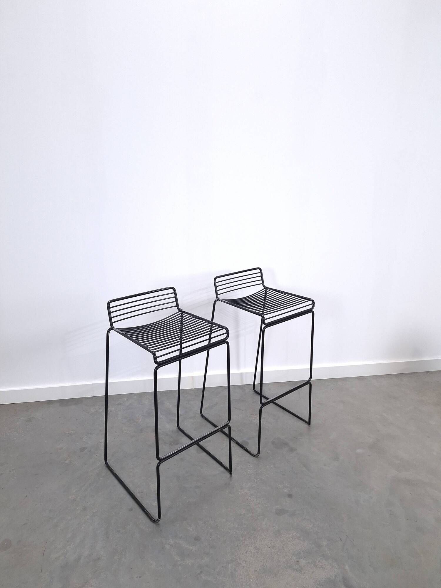 Set of 2 Black HAY Bar Stools, Hee Welling
