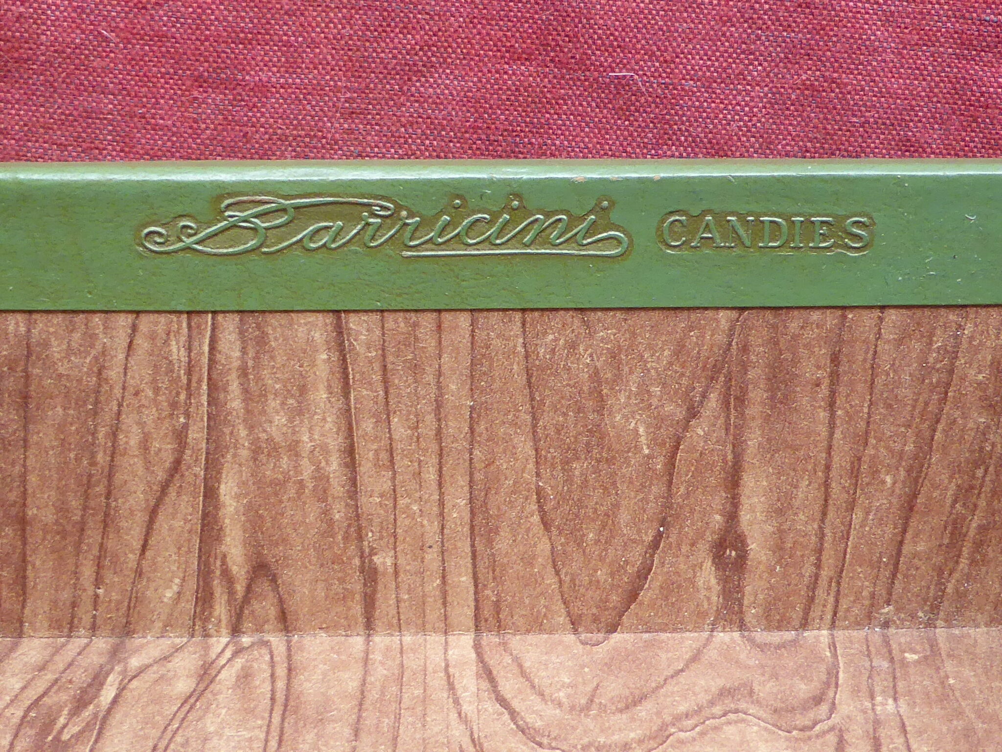 Vintage antique style box with interior mirror, barricini candies