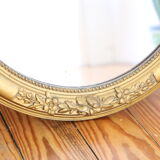 Mirror stucco, oval, gilded 48x59cm