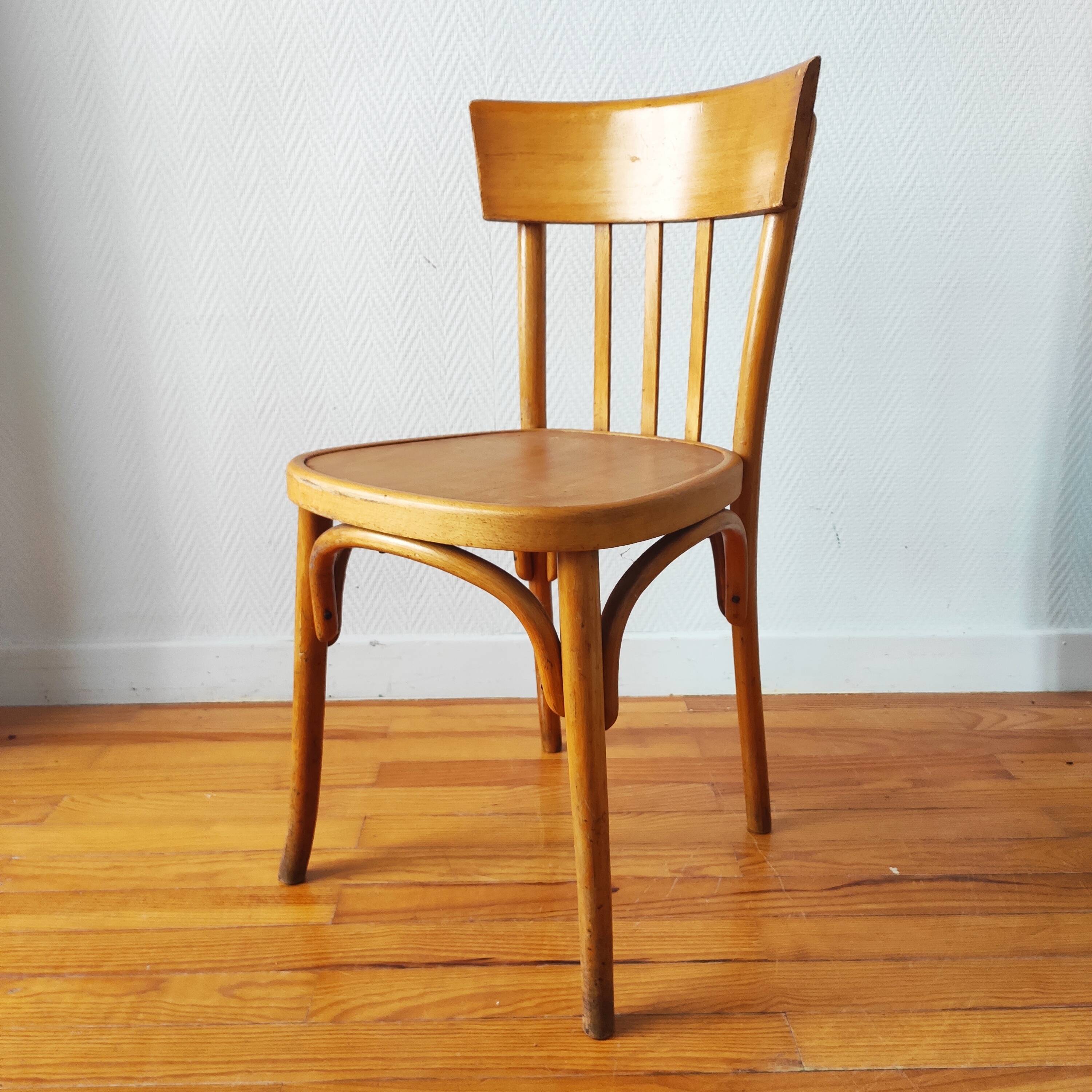 Vintage blonde wood bistro chair