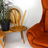 Mid-century rattan stools attributed to Jan Kalous for úluv, Czechoslovakia, 1960s, set of 3