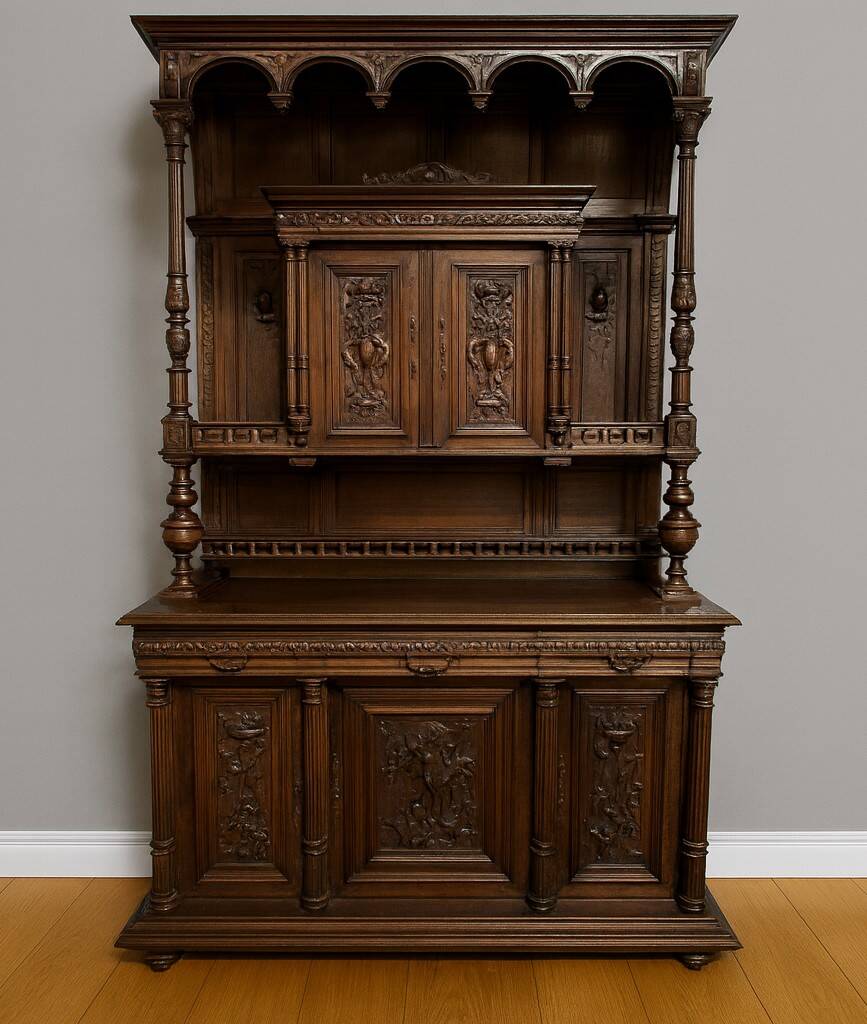 Important walnut buffet style Renaissance