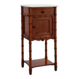 Late 19th century Faux bamboo and marble bedside table, France