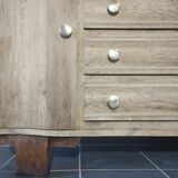 Art Deco oak and leather chest of drawers