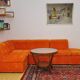 Orange corduroy modular sofa, 70s