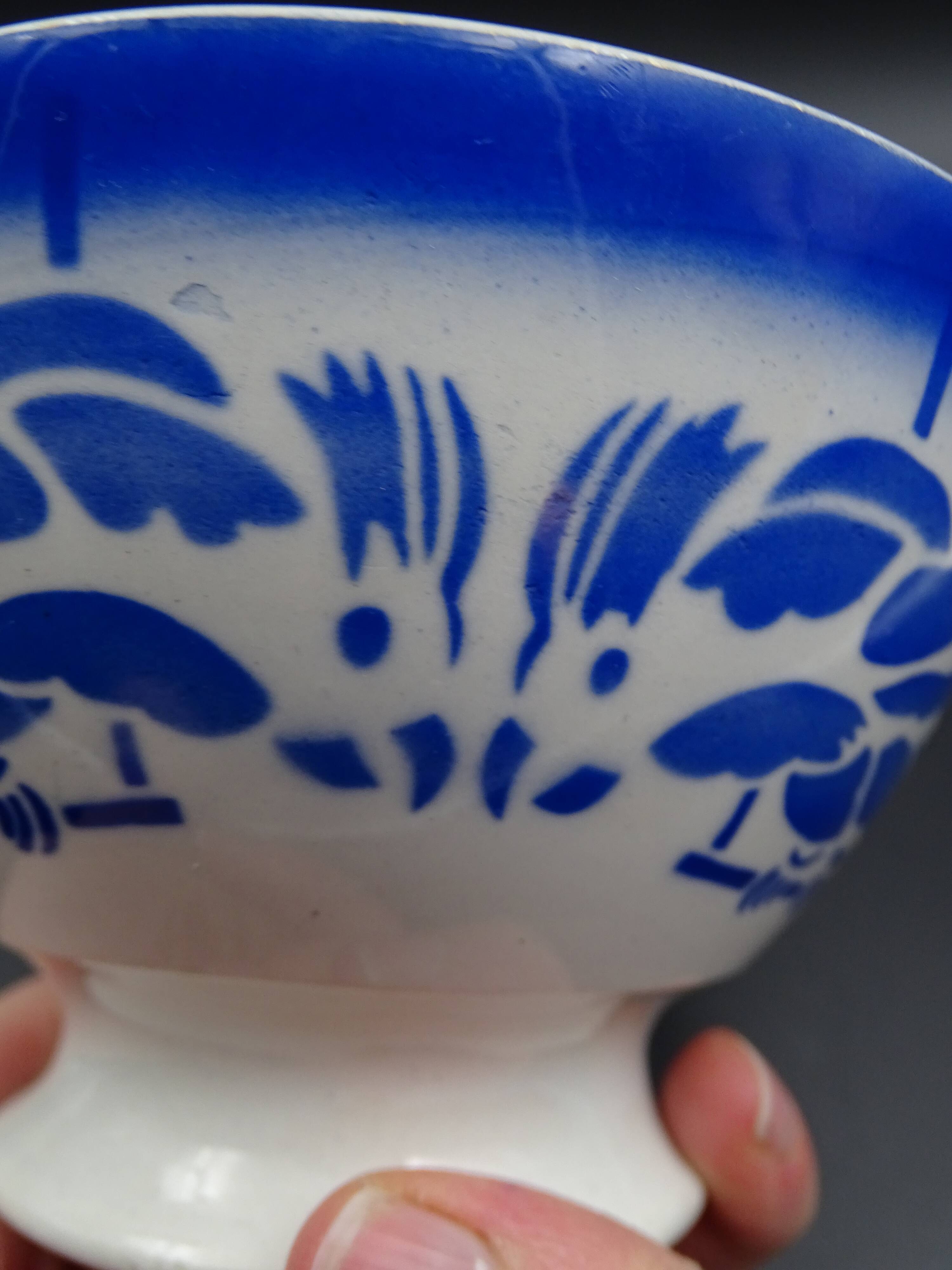 Bowl with earthenware parrots from Badonviller - circa 1940