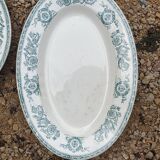 Duo of serving dishes in old green earthenware