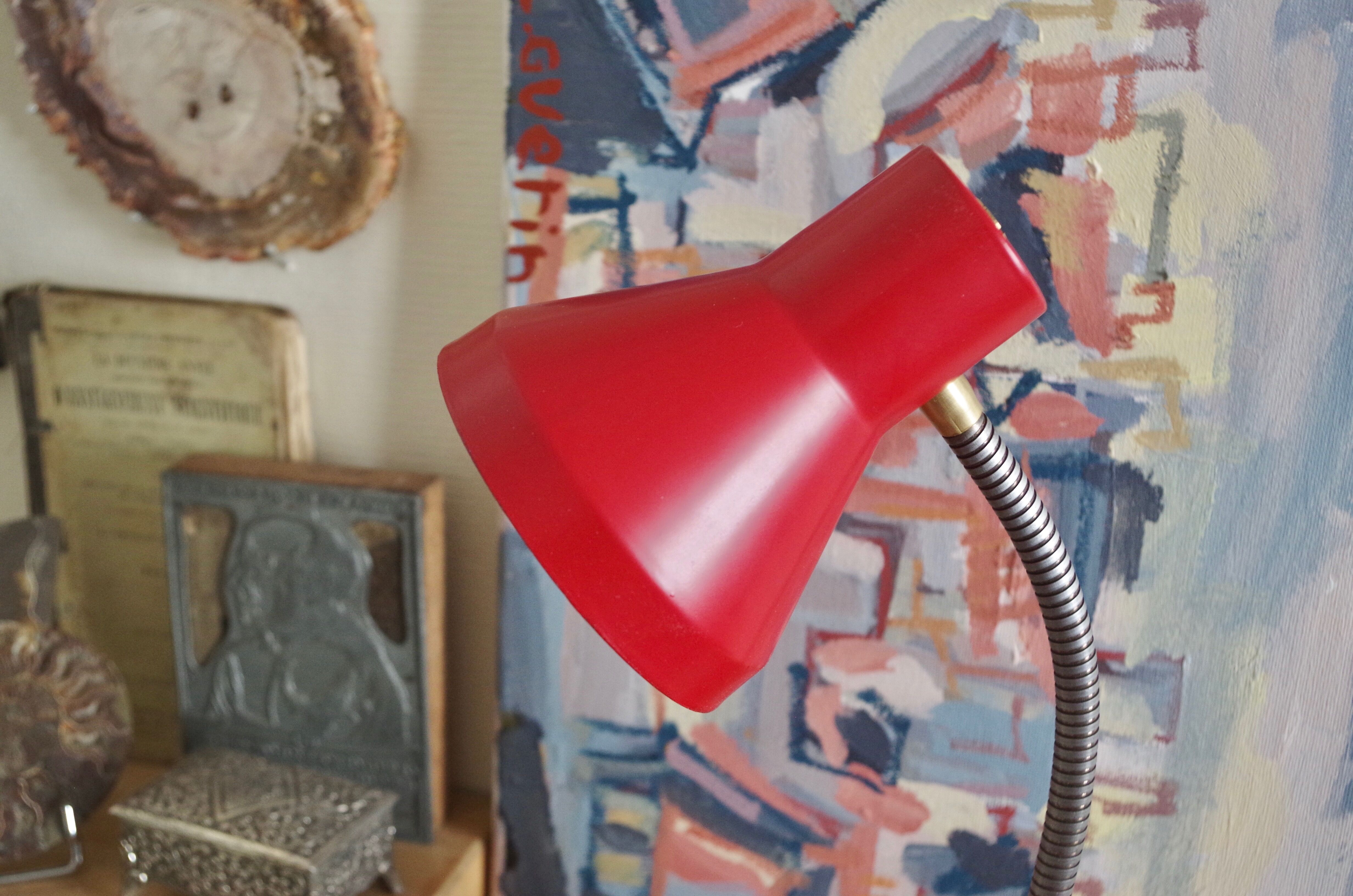 Table lamp red vintage year 70